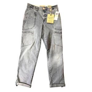 Democracy High Rise Utility Cuffed Jeans, Light Blue Jeans, 4